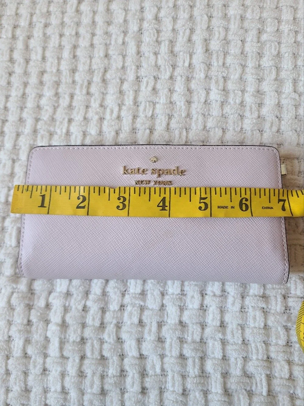 Kate Spade New York Pastel Purple Zip Wallet With Gold Logo